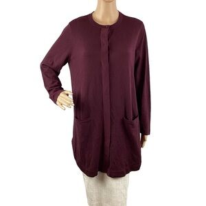 J. Jill Long Line Cardigan Size M Purple